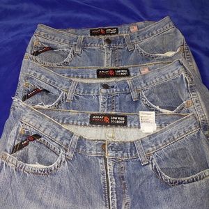 Ariat FR lowrise m4 boot mens 36x34 3pair blue jeans